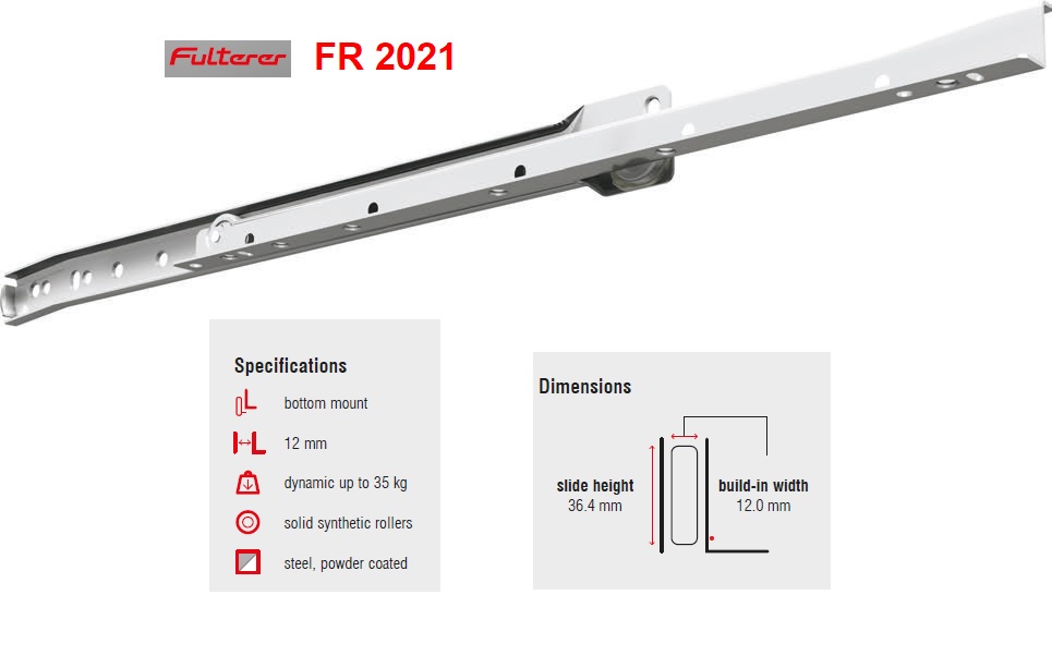 FULTERER FR2021 Οδηγός με ροδάκι fulterer λευκός