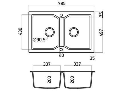 Νεροχύτης sanitec 806