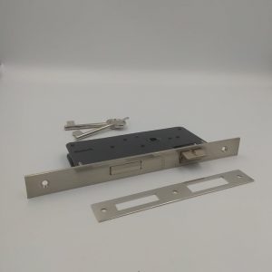 Κλειδαριά μεσόπορτας τετράγωνη 75Χ40 Νίκελ ματ