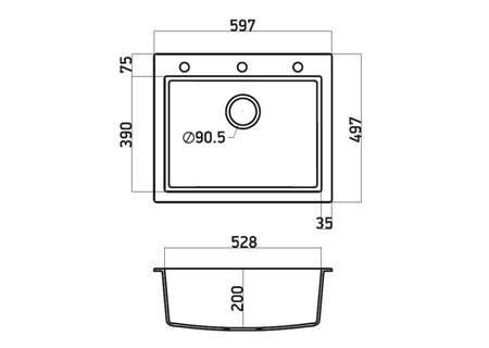 sanitec 809 Νεροχύτης κουζίνας γρανίτη