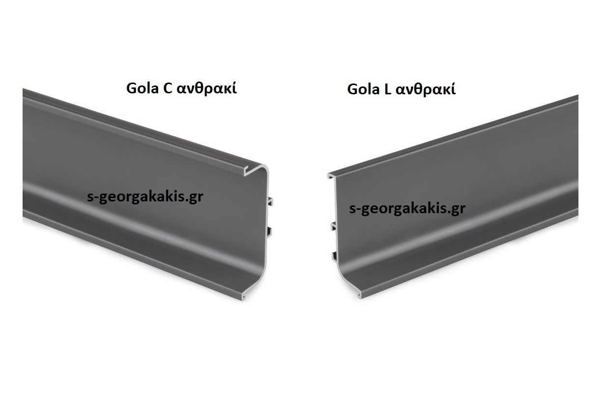 GOLA ΑΝΘΡΑΚΙ Gola λαβή για έπιπλα κουζίνας ανθρακί