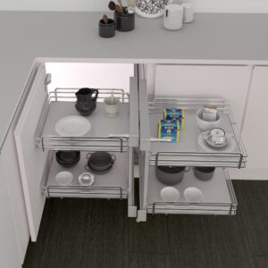 Μηχανισμός κουζίνας ολικής εξαγωγής 4 καλάθια με λευκό πάτο