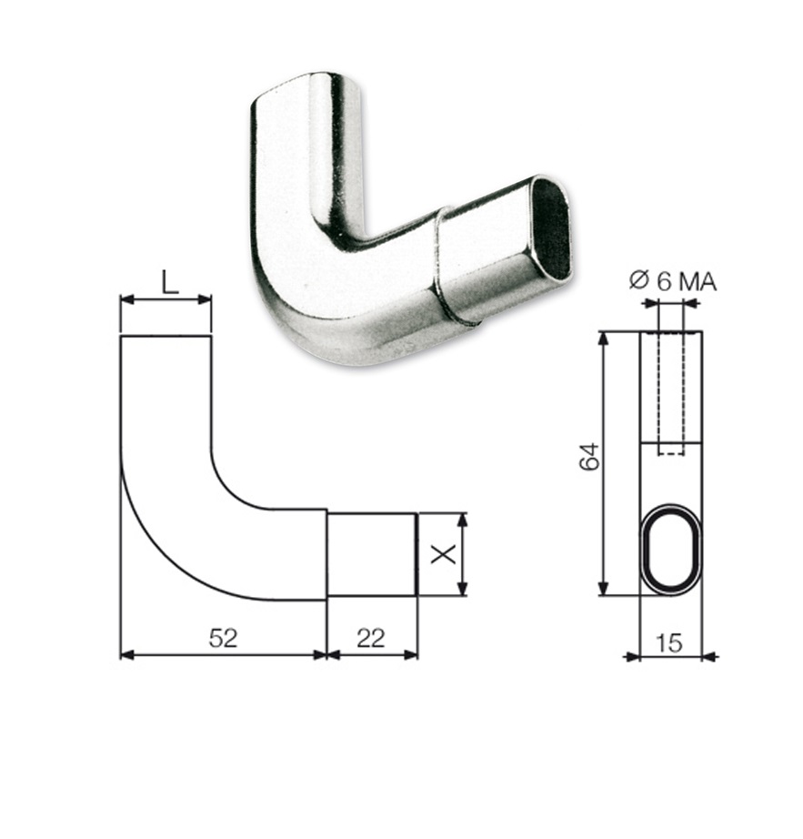 Πέταλο βάση για σωλήνα οβάλ γωνία